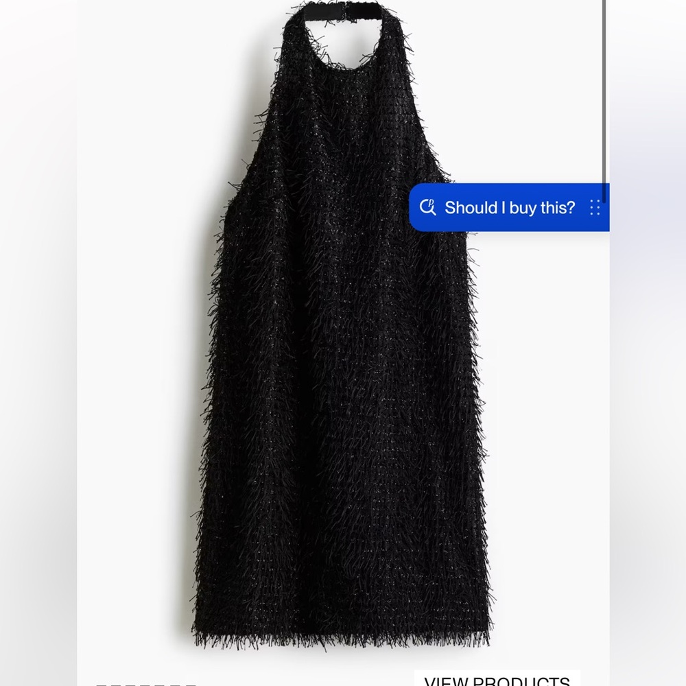 FRINGED HALTERNECK DRESS